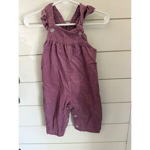 Vintage Health-tex Baby Girls Purple Corduroy Ruffle Strap Overalls 6 Months USA